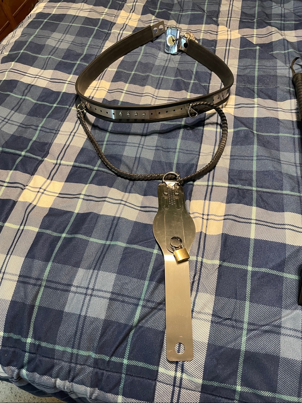 full metal adjustable lockable chastity belt